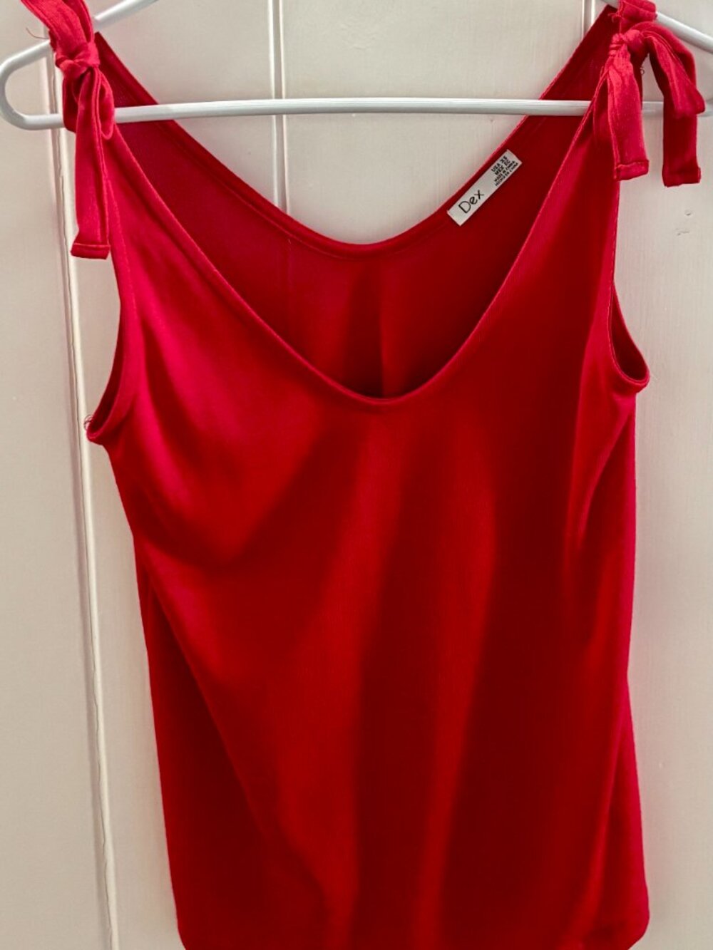Red DEX Lightweight Knit Shoulder-tie Spring/Summer tank - Size XS/S